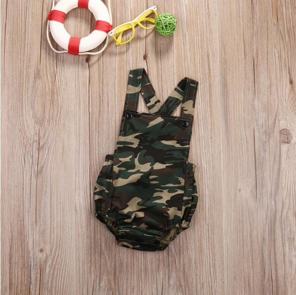 camouflage newborn baby romper clothes 2019 new summer sleeveless infant bebes boys girls fashion toddler kids jumpsuit sunsuit, Blue